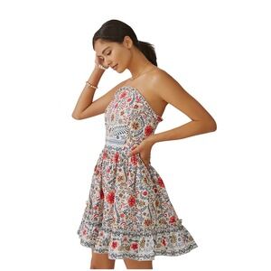 Anthropologie Forever That Girl Floral Mini Dress XL Boho Smocked Back NWT